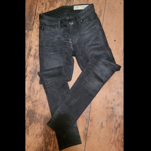 Diesel jeans SLANDY black creased Crinkled Coated scratched look skinny 096DE - Picture 3 of 16